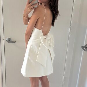 Zara White Dress with Bow Detail